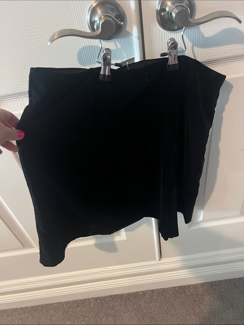 LOFT Black Velvet Mini Skirt